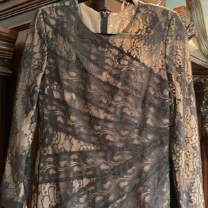 Not for sale Beautiful long dress black lace and skin color inside worn once